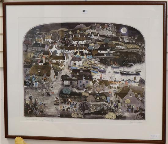 Graham Clarke (b. 1941), etching and coloured aquatint, Uncle Sid and the Limpet Races, 280/300